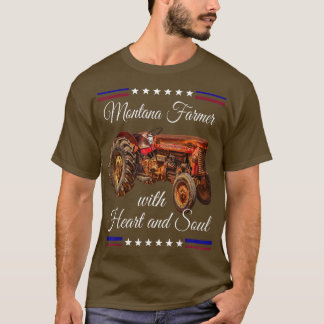 Montana Farmer Retro T Shirt