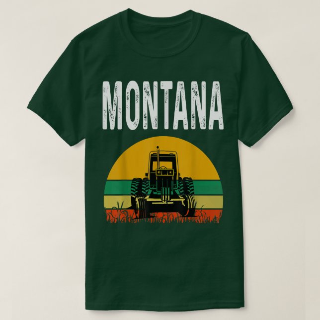 Montana Farmer Wheat Grain Farming Tractor Älskare T Shirt (Design framsida)