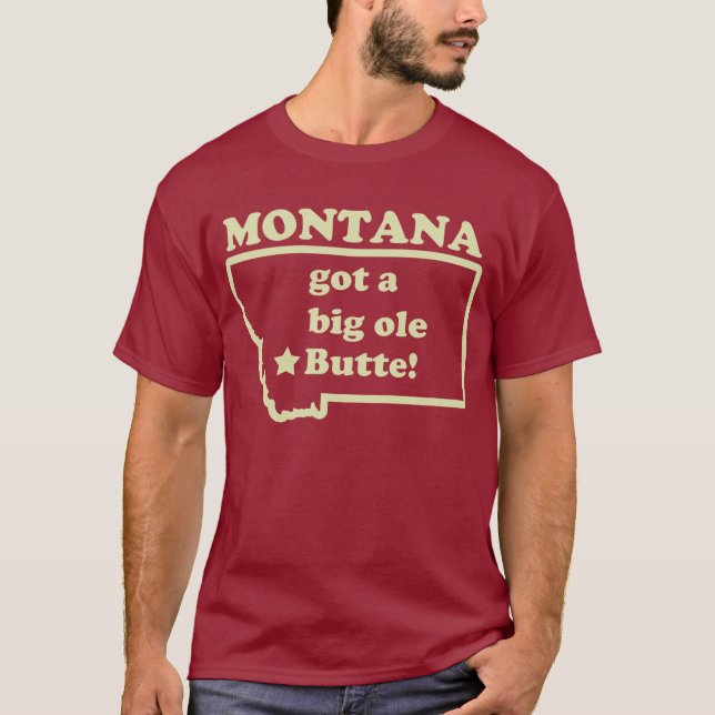 Montana fick en stor Ole (gammal) Butte T-shirt (Framsida)