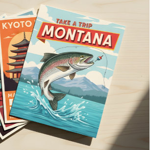 Montana Fiske resa Vykort
