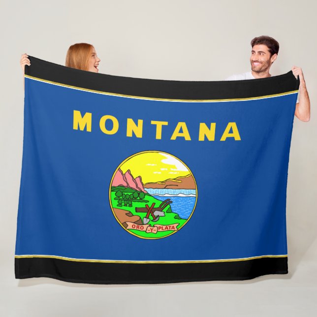 Montana flagga fleecefilt (På plats)
