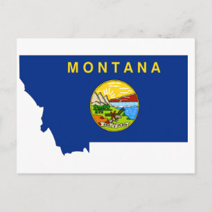 Montana Flagga Karta Vykort