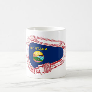 Montana Flagga klätting Carabiner Kaffemugg