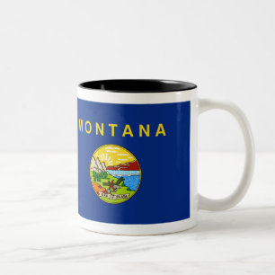 Montana flagga Två-Tonad mugg