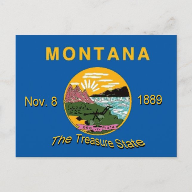 Montana Flagga vykort (Framsida)