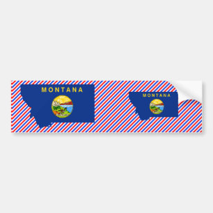 Montana flaggakarta bildekal