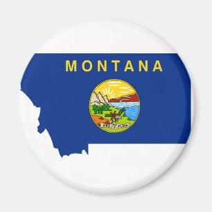 Montana flaggakarta magnet