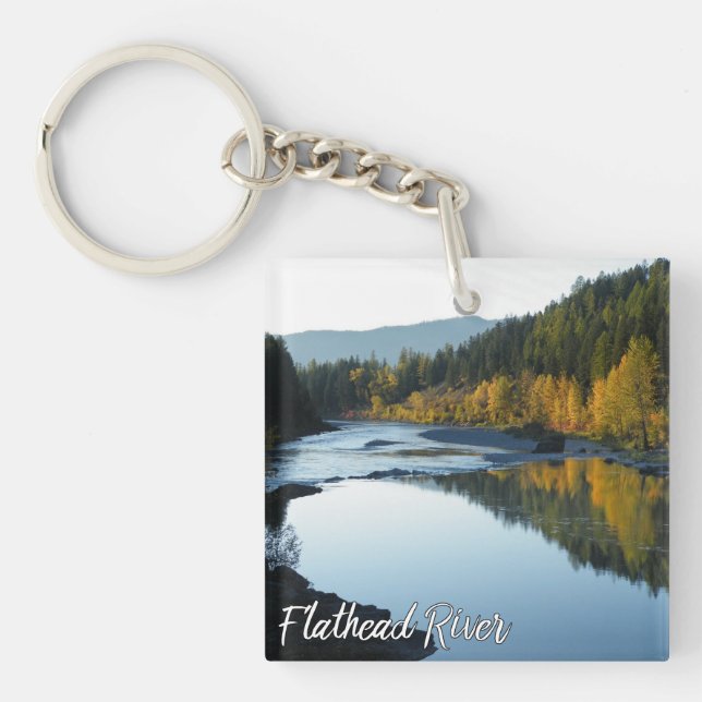 Montana Flathead flod i nedgångbergträd (Framsidan)