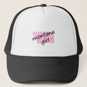 Montana flicka med den klottrade Montana kartan Keps