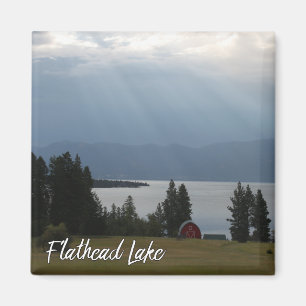Montana för Flathead träd för ladugård sjökus Magnet