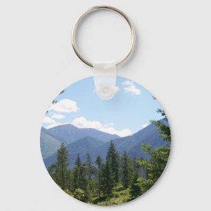 Montana Forest and Mountains Scenia View Nyckelring