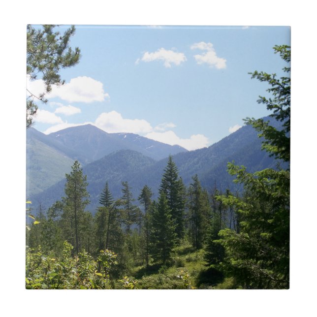 Montana Forest and Mountains Scenic View Kakelplatta (Framsidan)