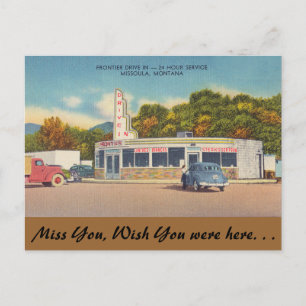 Montana, Frontier Drive-In, Missoula Vykort