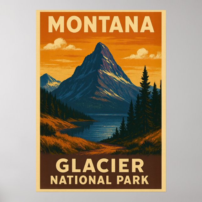 Montana Glacier National Park V01 Poster (Framsidan)
