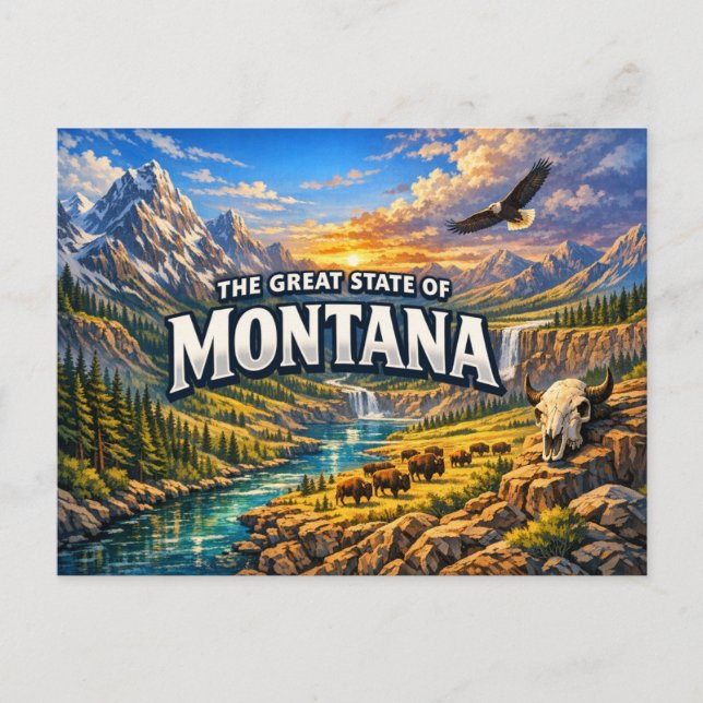 Montana Greetings Postcard  Vykort (Framsida)