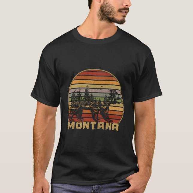 Montana Grizzly Bear Nature T Shirt (Framsida)