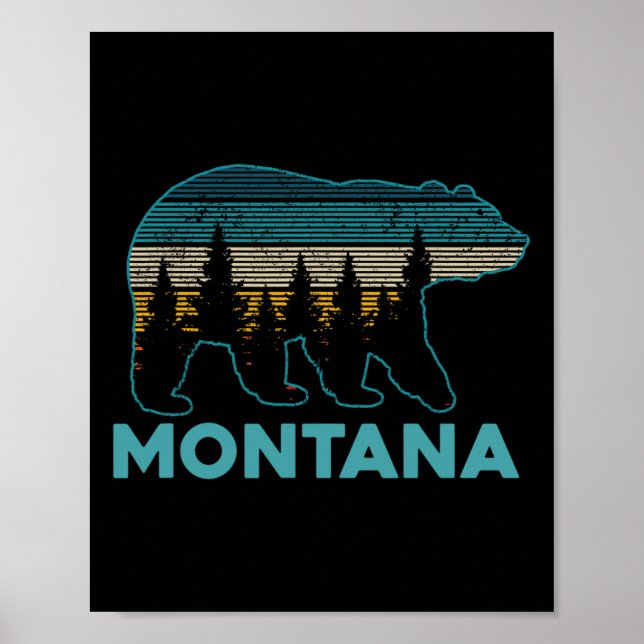 Montana Grizzly Bear Souvenir Poster (Framsidan)
