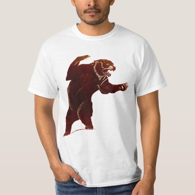 Montana Grizzly Bear Wildlife Animal Natature Art T Shirt (Framsida)