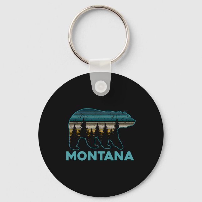 Montana Grizzly Björn Souvenir  Nyckelring (Framsida)
