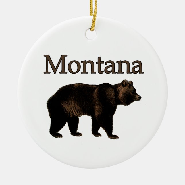 Montana Grizzlybjörn Julgransprydnad Keramik (Framsidan)