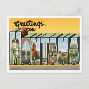 Montana Hälsning från USA Stater Vykort