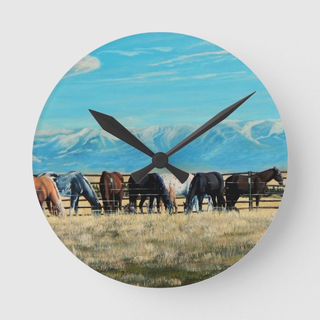 Montana hästar, vårroundup, mares/bebis 2 rund klocka (Framsida)