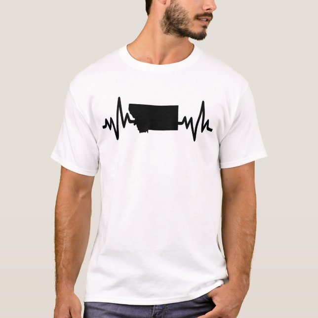  Montana heartbeat design unisex T Shirt (Framsida)