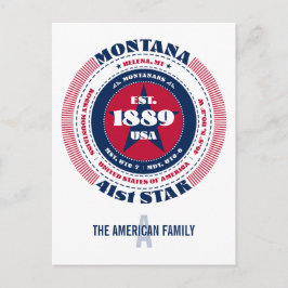 Montana, Helena, MT, Patriotic, Monogram Vykort