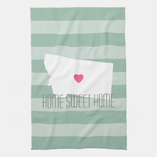 Montana Home State Kärlek med Anpassningsbar Heart Kökshandduk