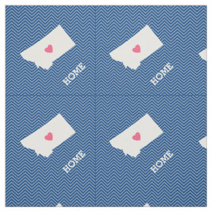 Montana Home State Kärlek med tillvalshjärta Tyg