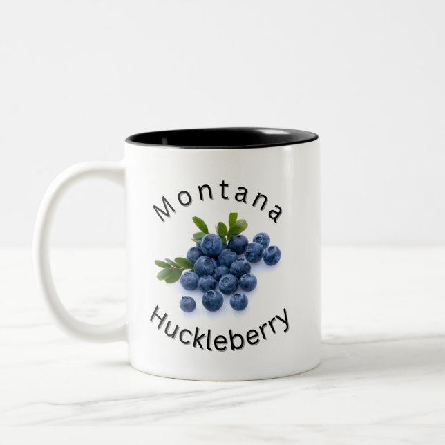 Montana Huckleberry. Sportsmän, Montana, utomhus Två-Tonad Mugg (Vänster)