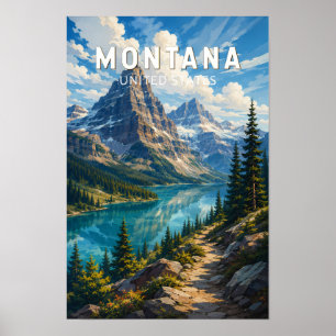 Montana Illustration Resa Konst Vintage Poster