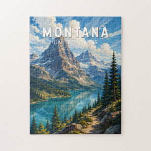 Montana Illustration Resa Konst Vintage Pussel