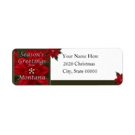 Montana jul Poinsettia Returadress Returadress Etikett