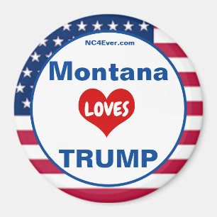 Montana KÄRLEK TRUMP Patriotic Fridge Magnet
