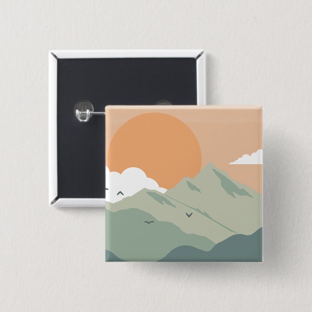 Montana Ligcape Art Vintage Foton Gamla Aesthetic Knapp (Framsida & baksida)