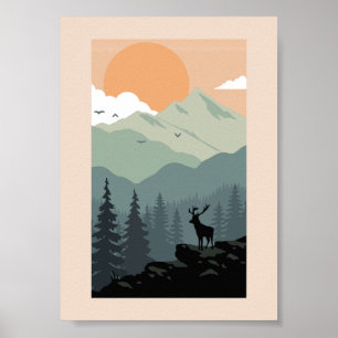 Montana Ligcape Art Vintage Foton Gamla Aesthetic Poster