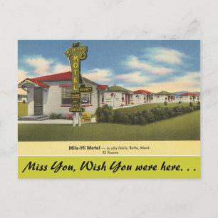 Montana, Mile-Hi Motel, Butte Vykort