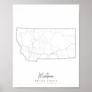 Montana Minimal Street Karta Poster
