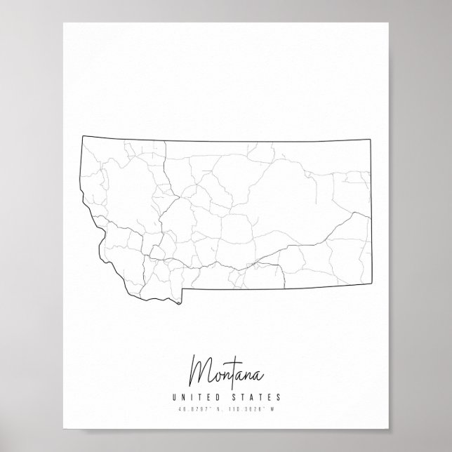 Montana Minimal Street Karta Poster (Framsidan)