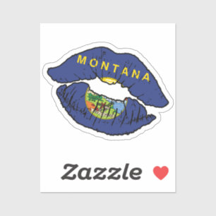 Montana Montanan Lipstick Kärlek Flagga Klistermärken