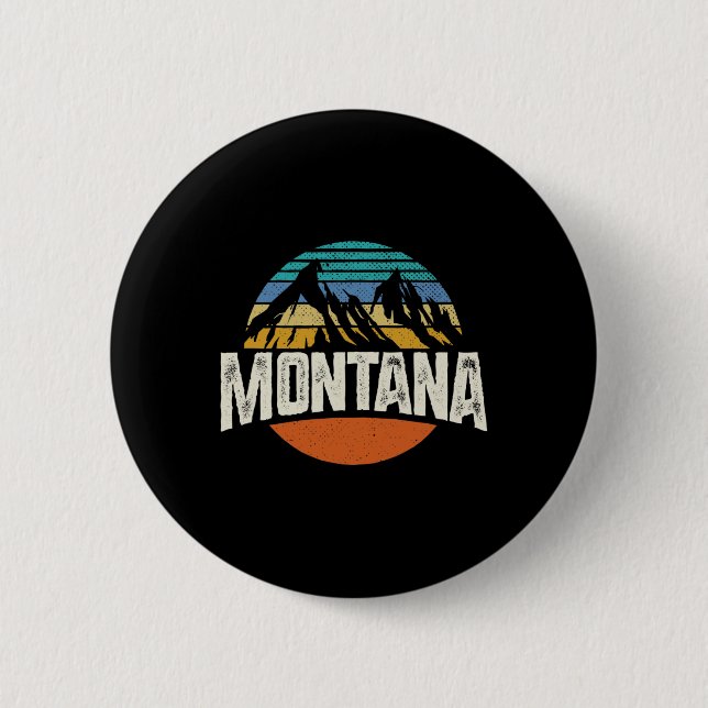 Montana Mountains Retro Design Hiking Mt  Knapp (Framsida)
