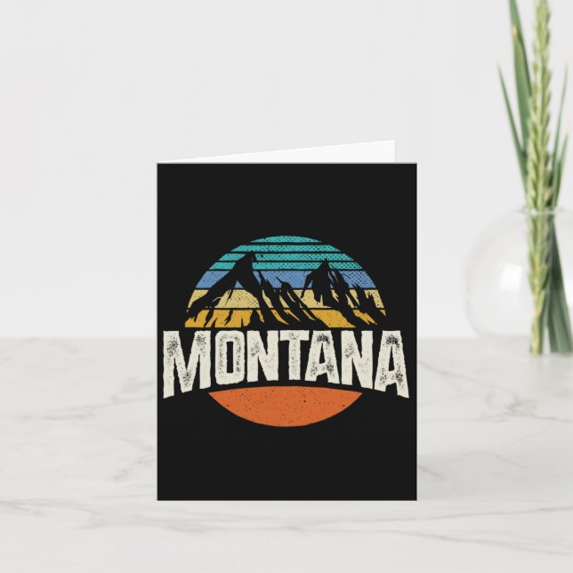 Montana Mountains Retro Design Hiking Mt Kort (Framsida)