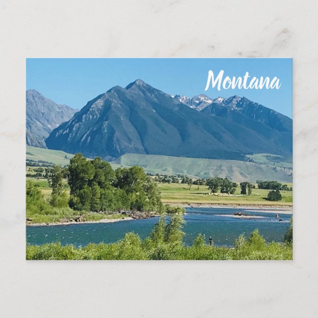 Montana Mountains River Travel Souvenir Vykort (Framsida)