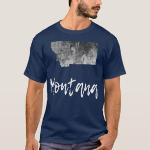 Montana MT Karta Grunge Vintage Graphic Home State T Shirt