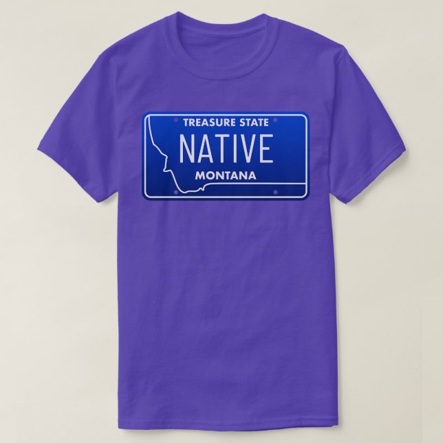 Montana Native License Plate T Shirt (Design framsida)