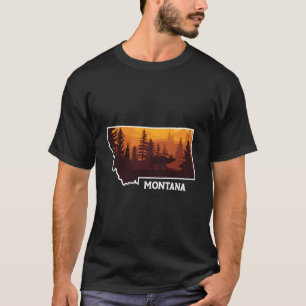 Montana Natur Älg Hjort Jakt Jakt Montana Mt Ho T Shirt