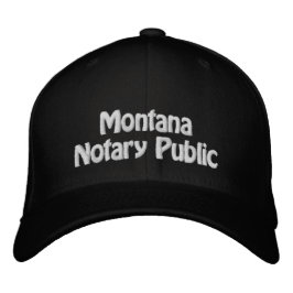 Montana Notary Public Embroized Baseball Cap Broderad Keps
