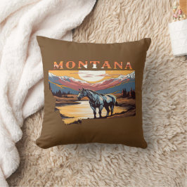 Montana Outline Vild Horses Kudde