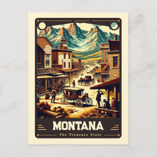 Montana Patriotisk Vintage Vykort